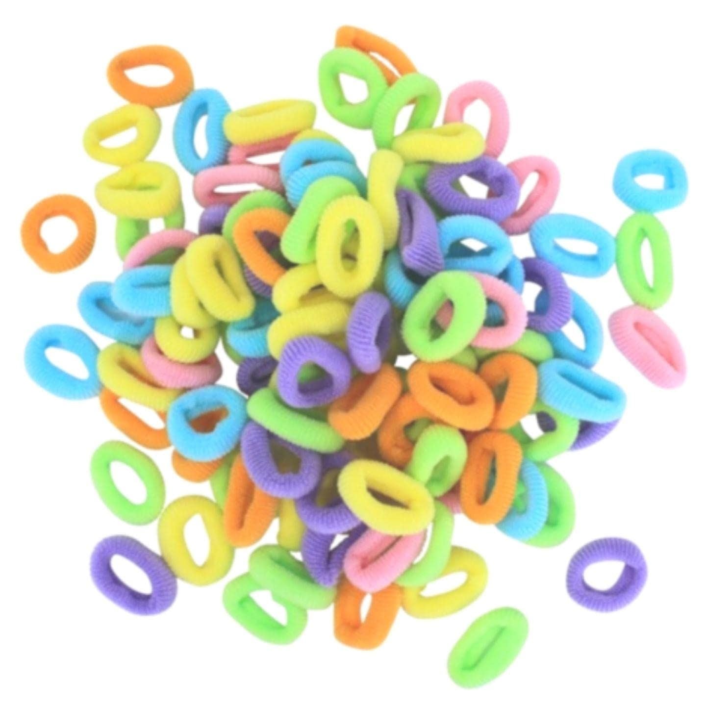 Baby Hair Ties Seamless Small Elastic 100pc Hair Ponios Ponytail Holders Hair Bands Hair Bobbles For Baby, Kids, Girls, Toddler, Children